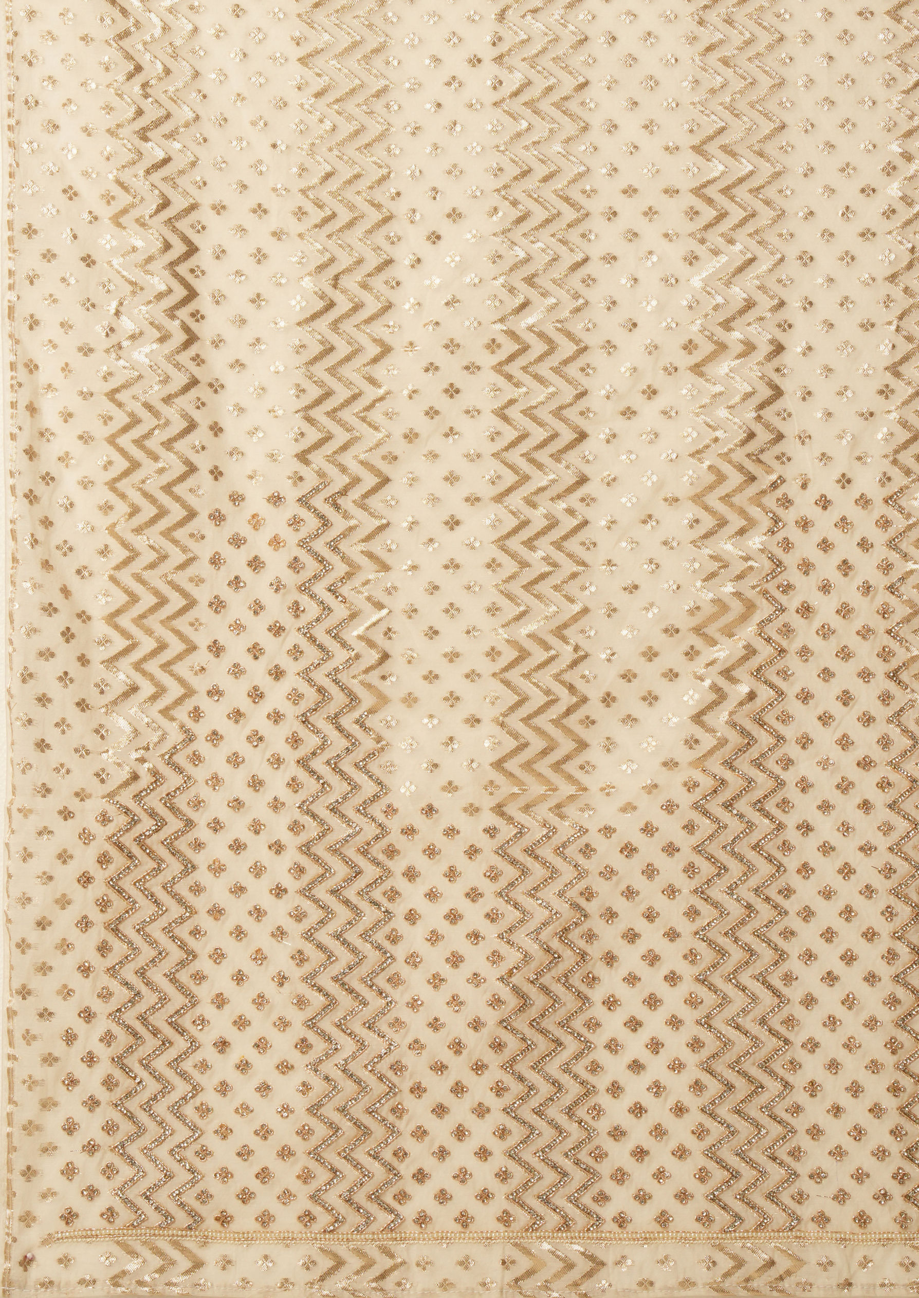 Twamev Women Cream Colored Chanderi Saree