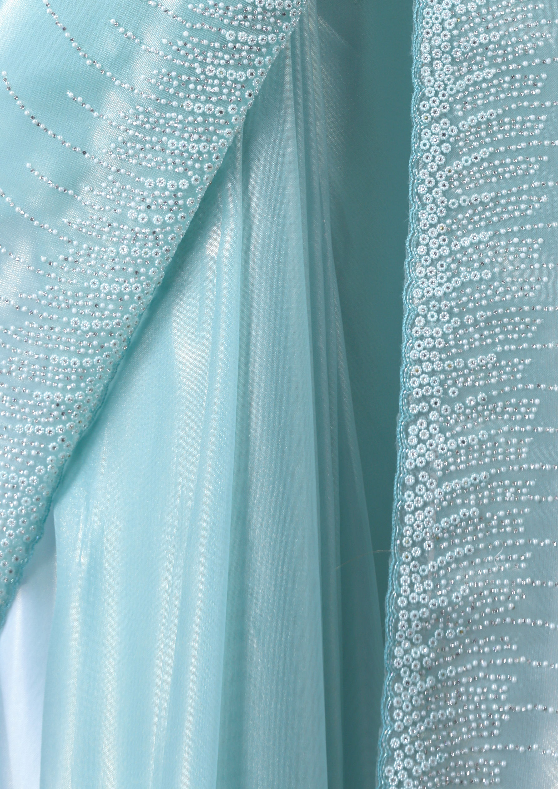 Twamev Women Sophisticated Sea Green Organza Saree
