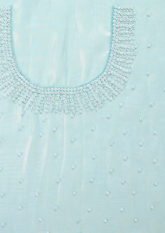 Twamev Women Sophisticated Sea Green Organza Saree
