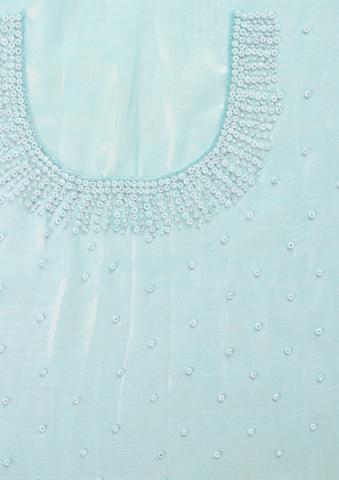 Twamev Women Sophisticated Sea Green Organza Saree