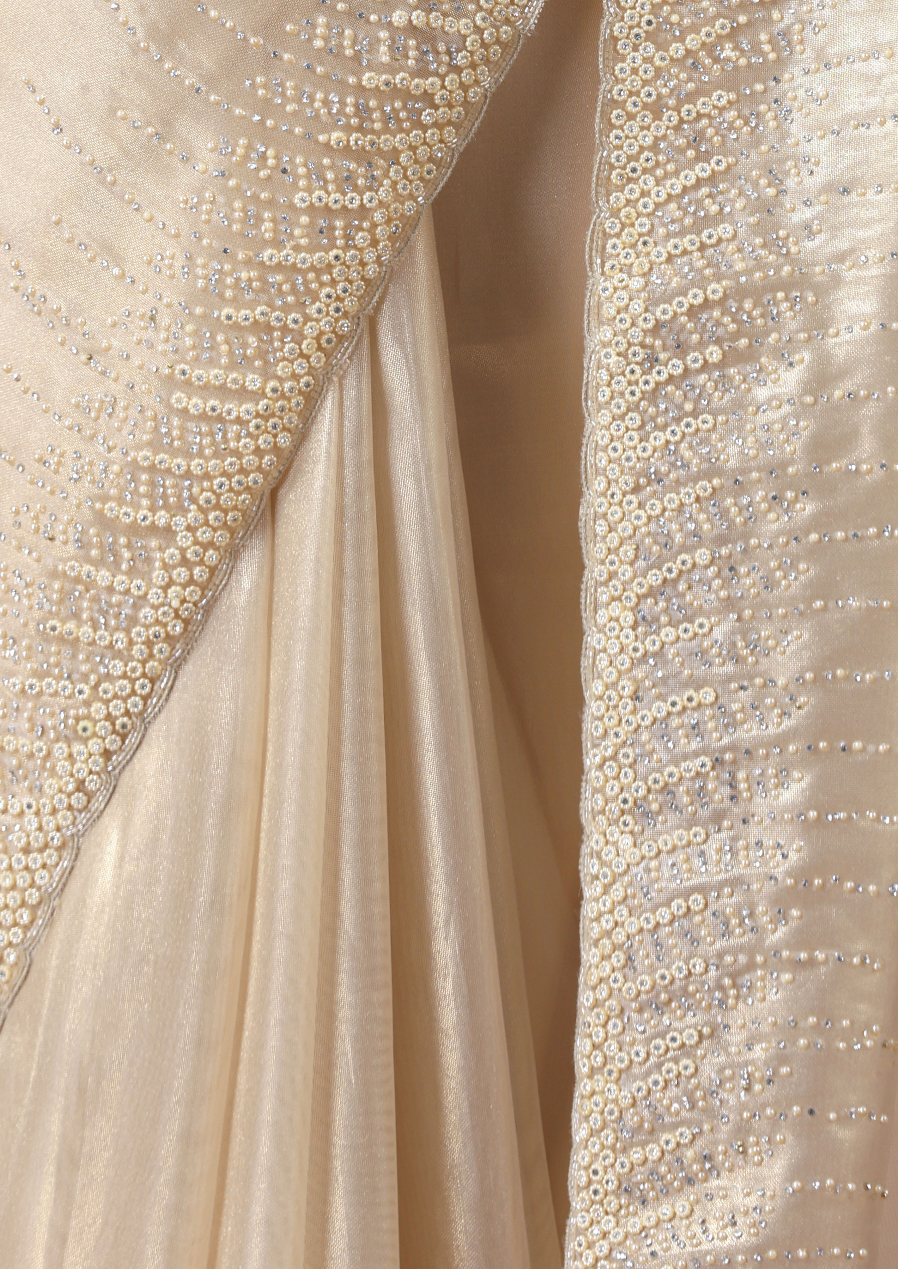 Twamev Women Opulent Fawn Organza Saree