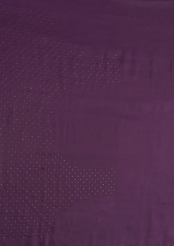 Twamev Women Dazzling Dark Purple Satin Saree
