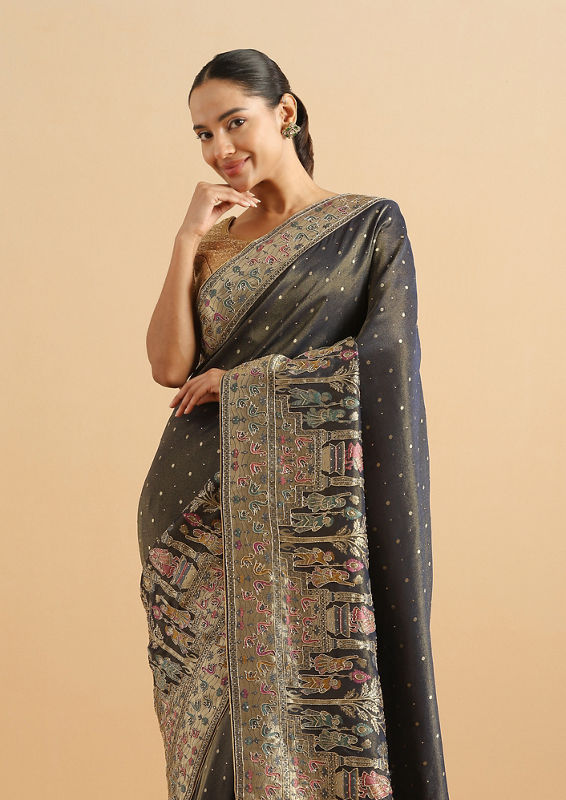 Twamev Women Divine Indigo Wedding Saree