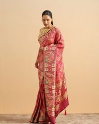 Twamev Women Royal Blossom Rani Pink Saree