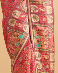 Twamev Women Royal Blossom Rani Pink Saree