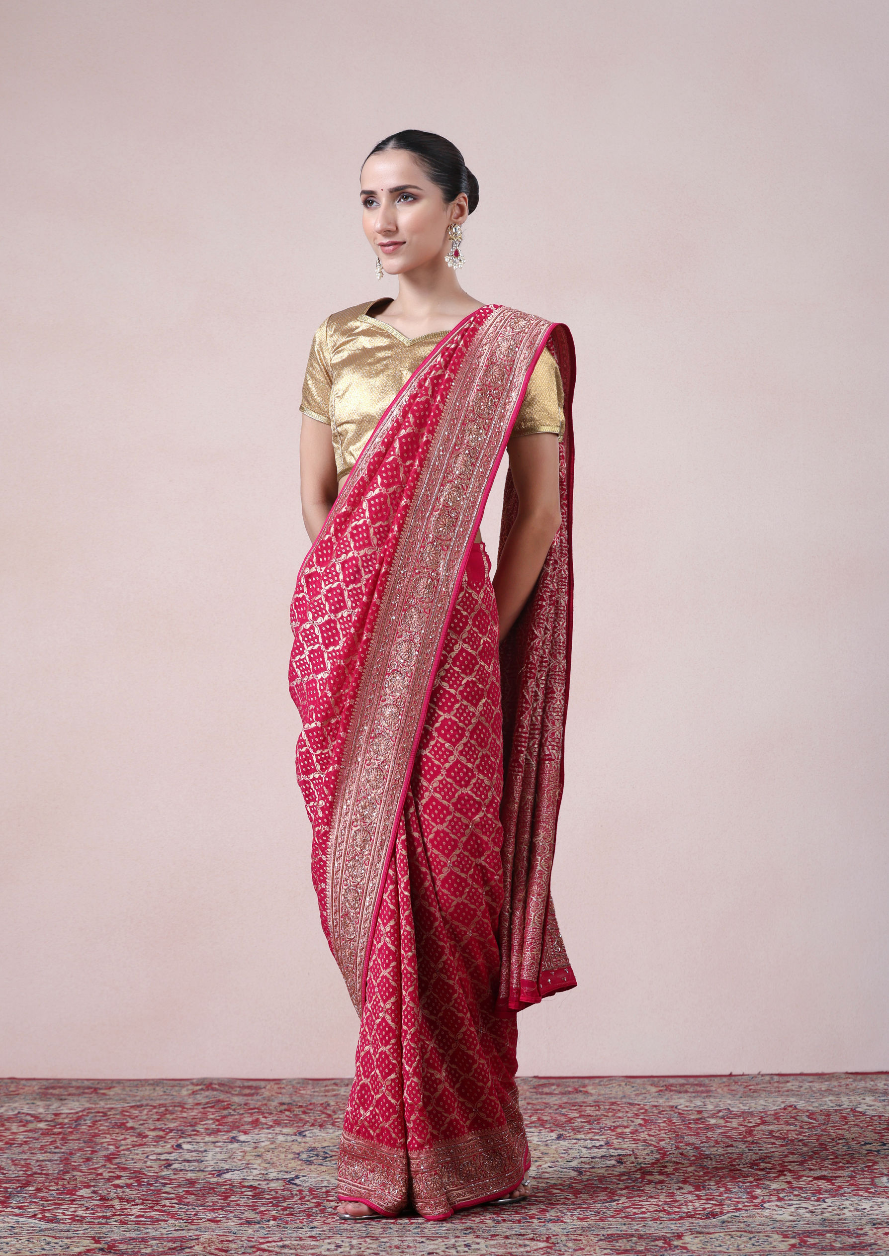 Twamev Women Royal Elegance in Rani Georgette Saree