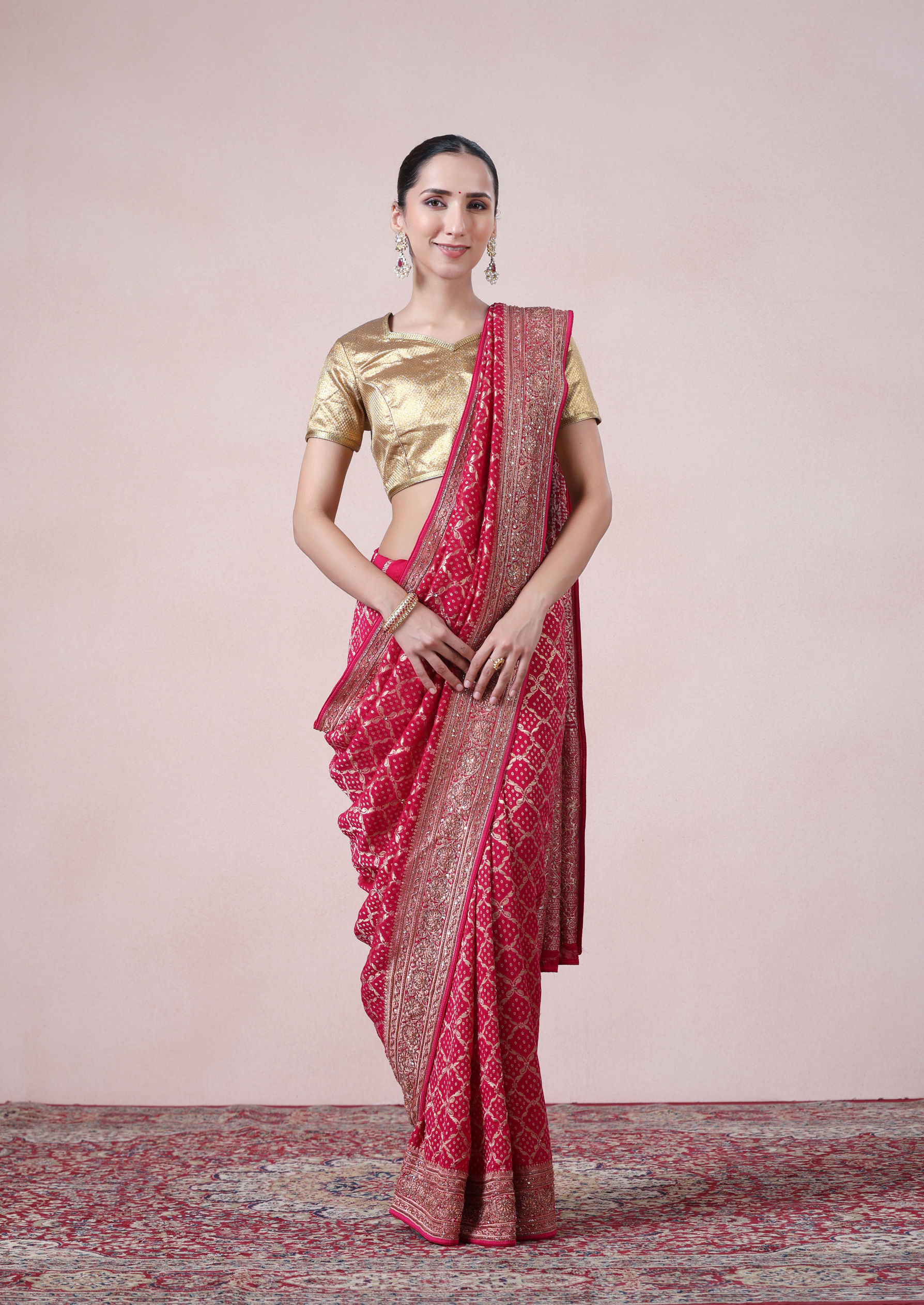 Twamev Women Royal Elegance in Rani Georgette Saree
