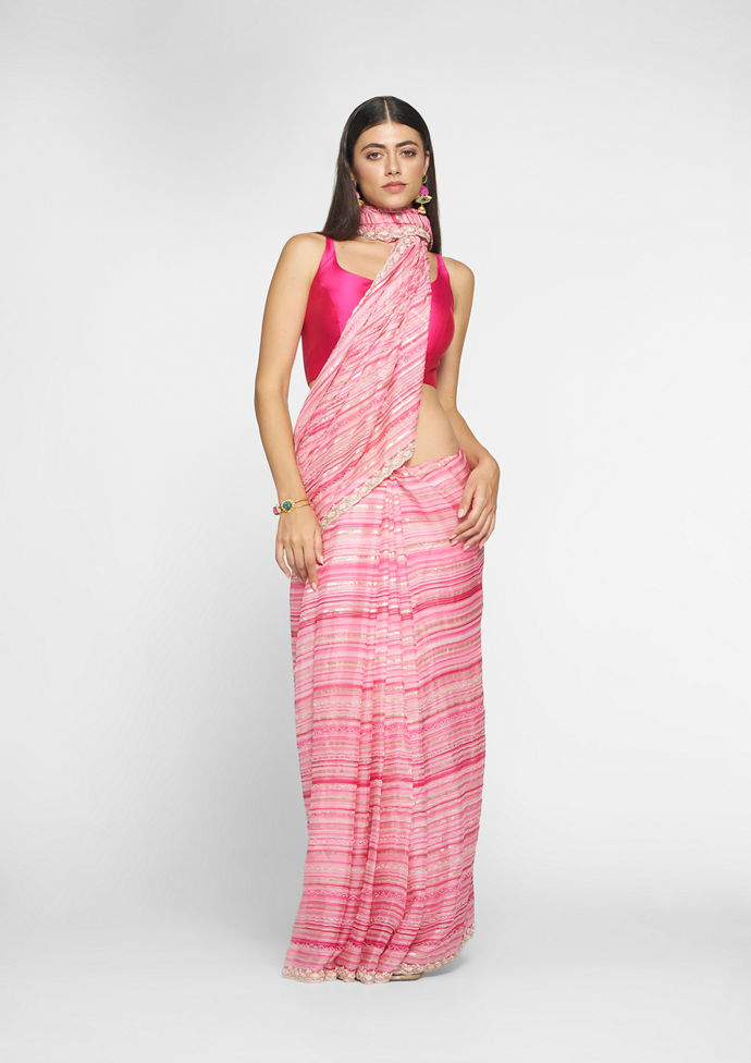 Twamev Women Radiant Rani Organza Saree