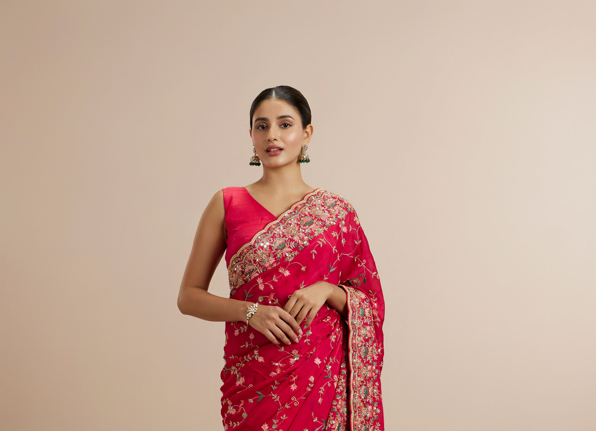 Twamev Women Ravishing Pink Muse Saree