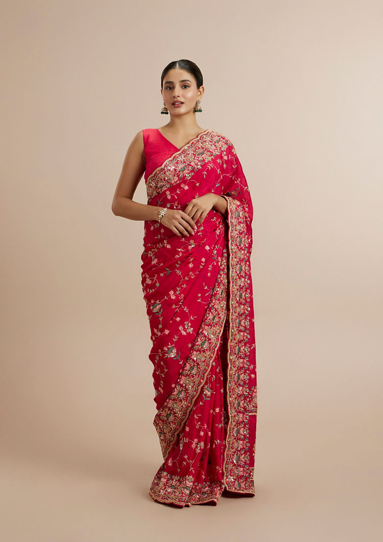 Twamev Women Ravishing Pink Muse Saree