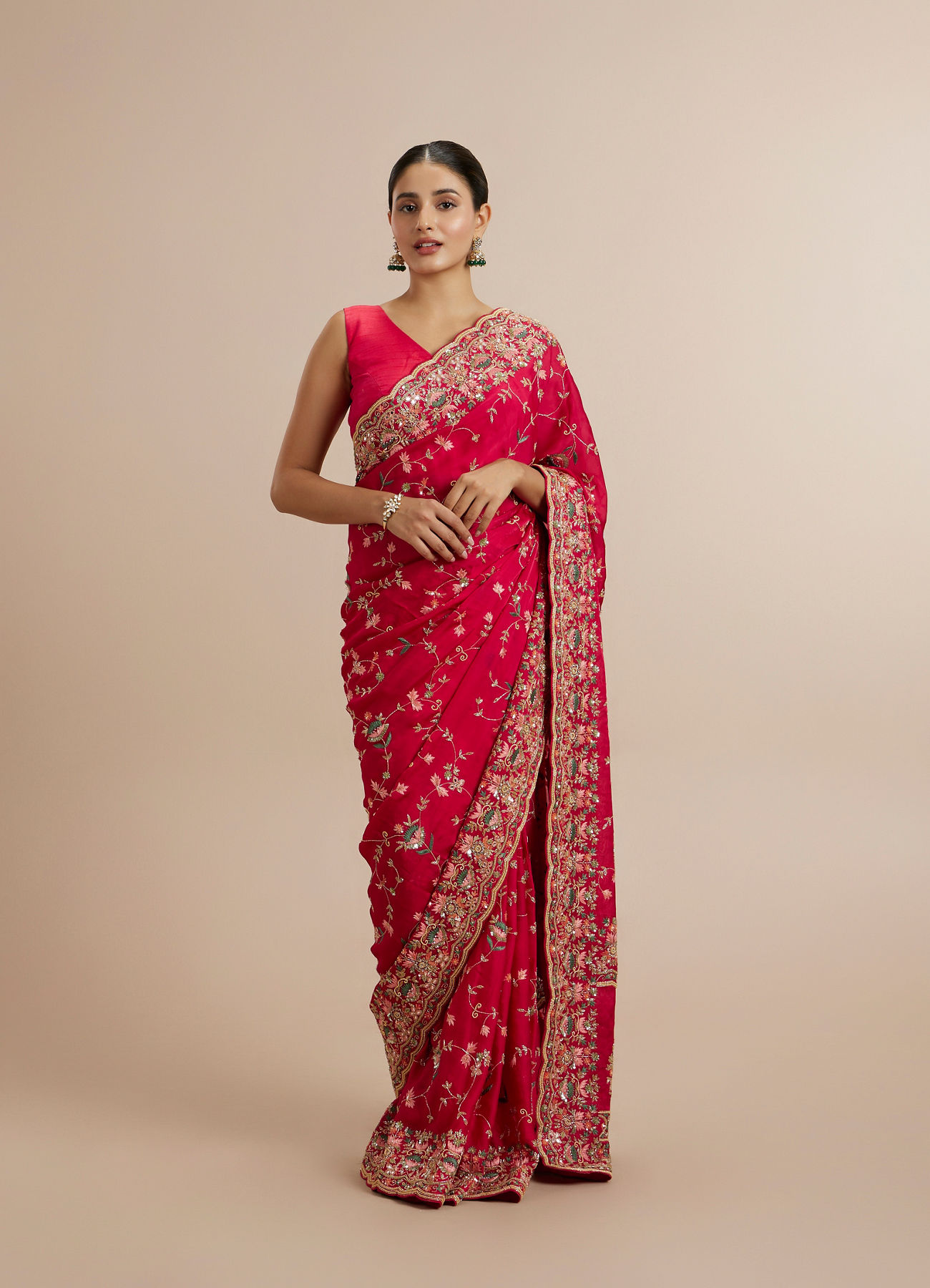 Twamev Women Ravishing Pink Muse Saree