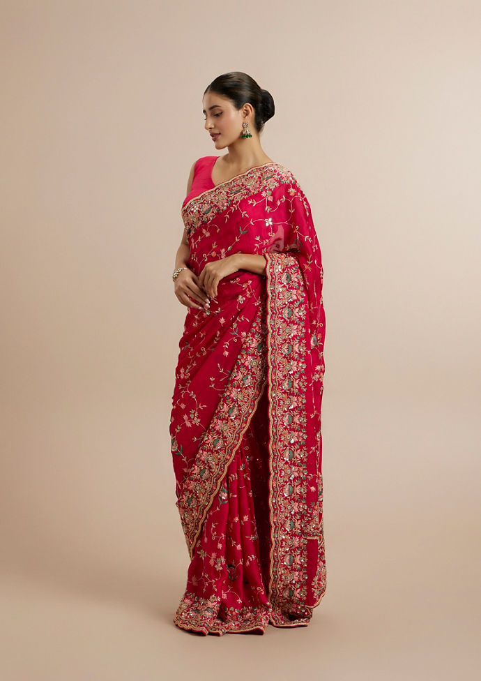 Twamev Women Ravishing Pink Muse Saree