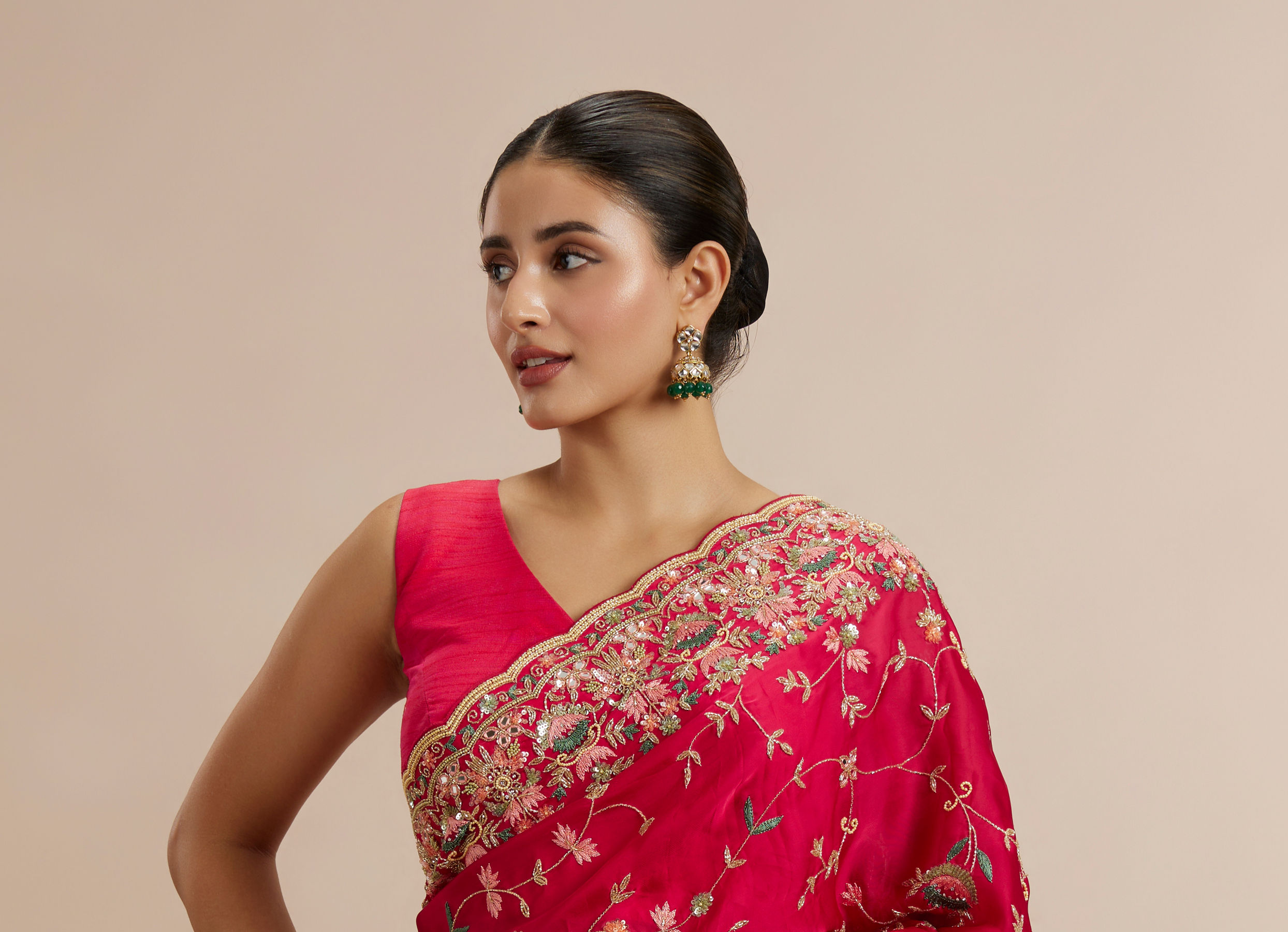 Twamev Women Ravishing Pink Muse Saree