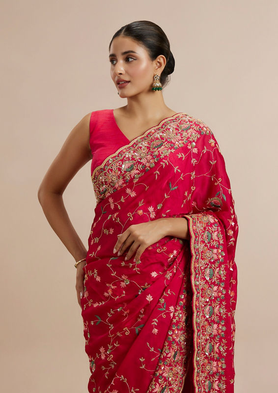 Twamev Women Ravishing Pink Muse Saree