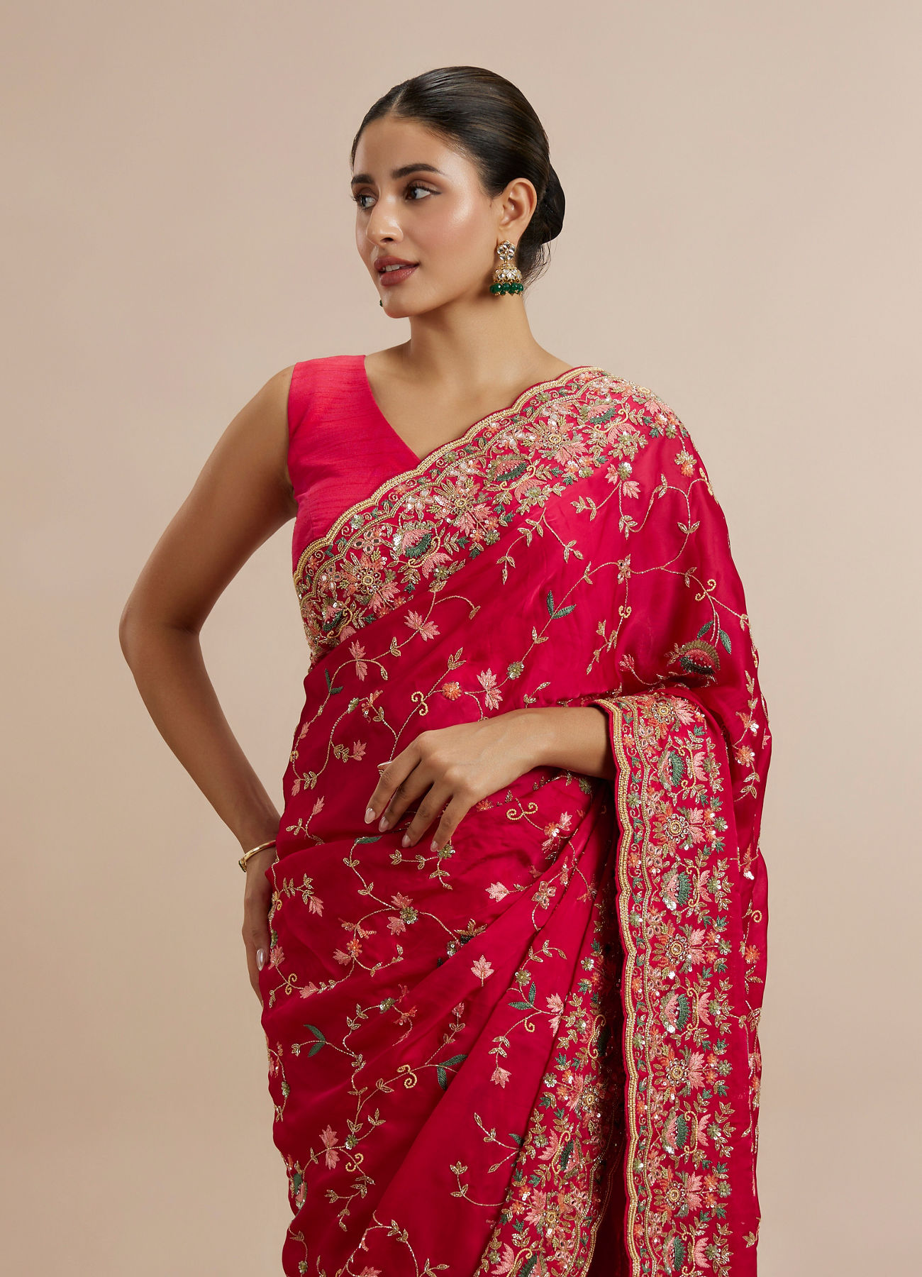 Twamev Women Ravishing Pink Muse Saree