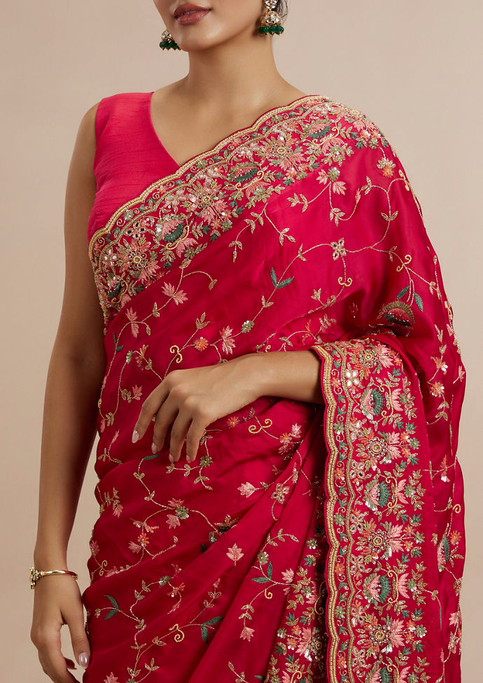 Twamev Women Ravishing Pink Muse Saree