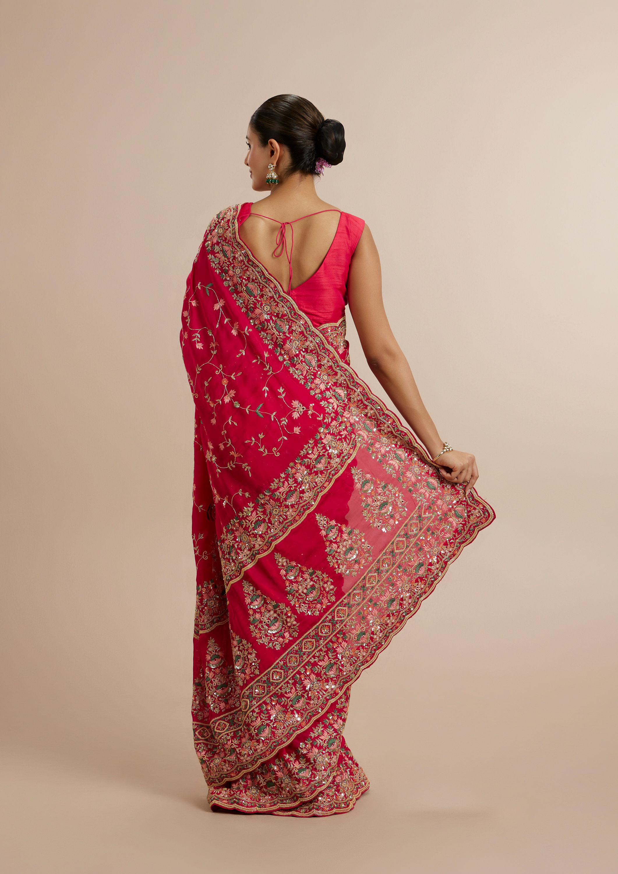 Twamev Women Ravishing Pink Muse Saree