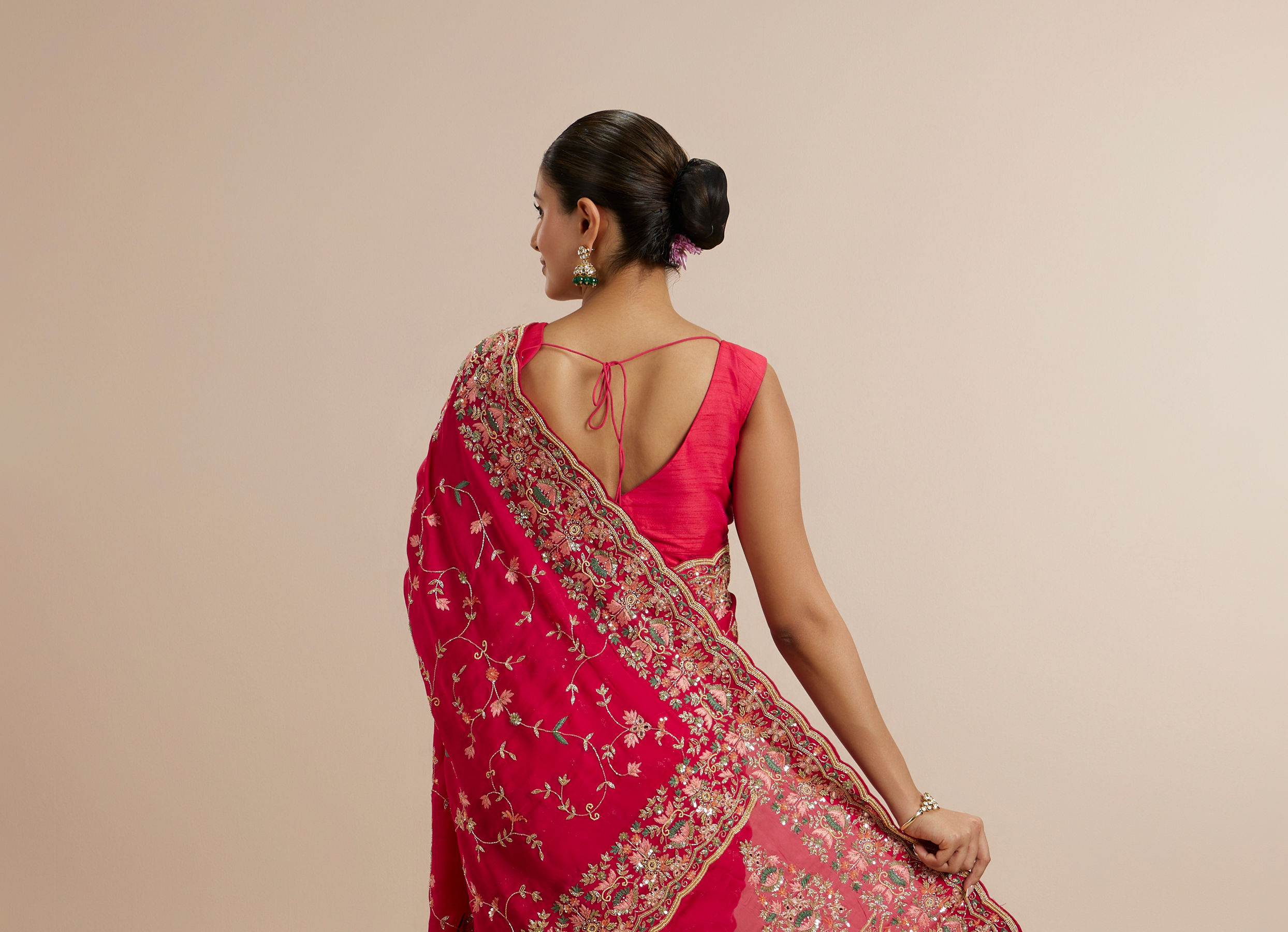 Twamev Women Ravishing Pink Muse Saree