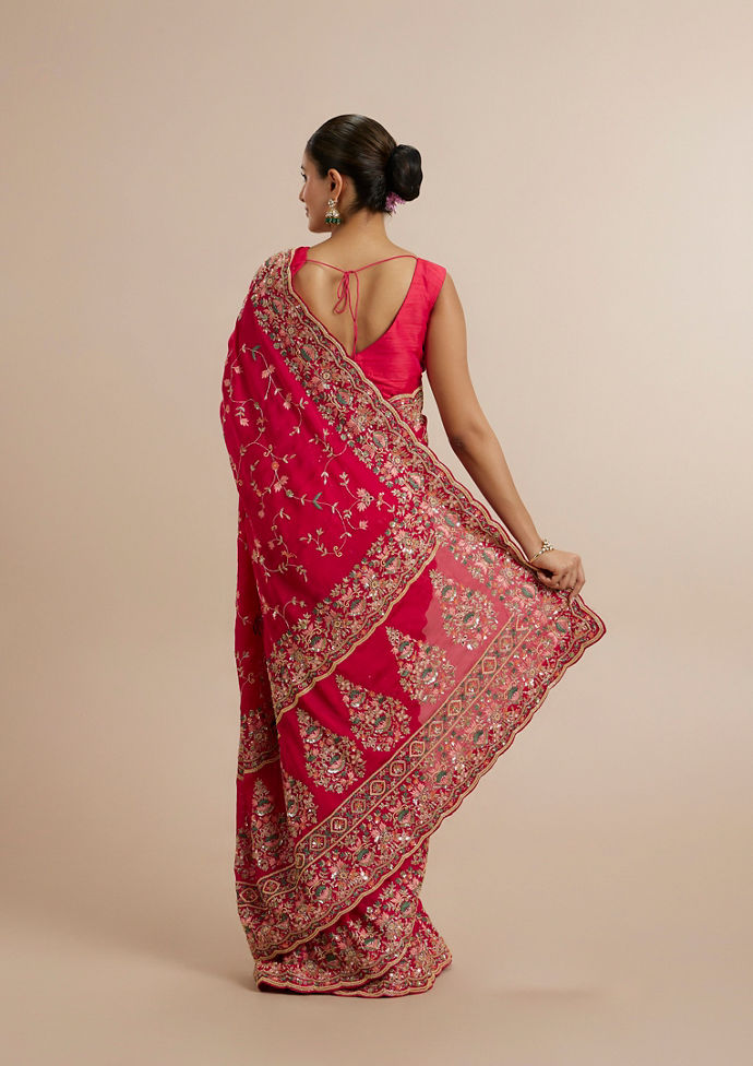 Twamev Women Ravishing Pink Muse Saree