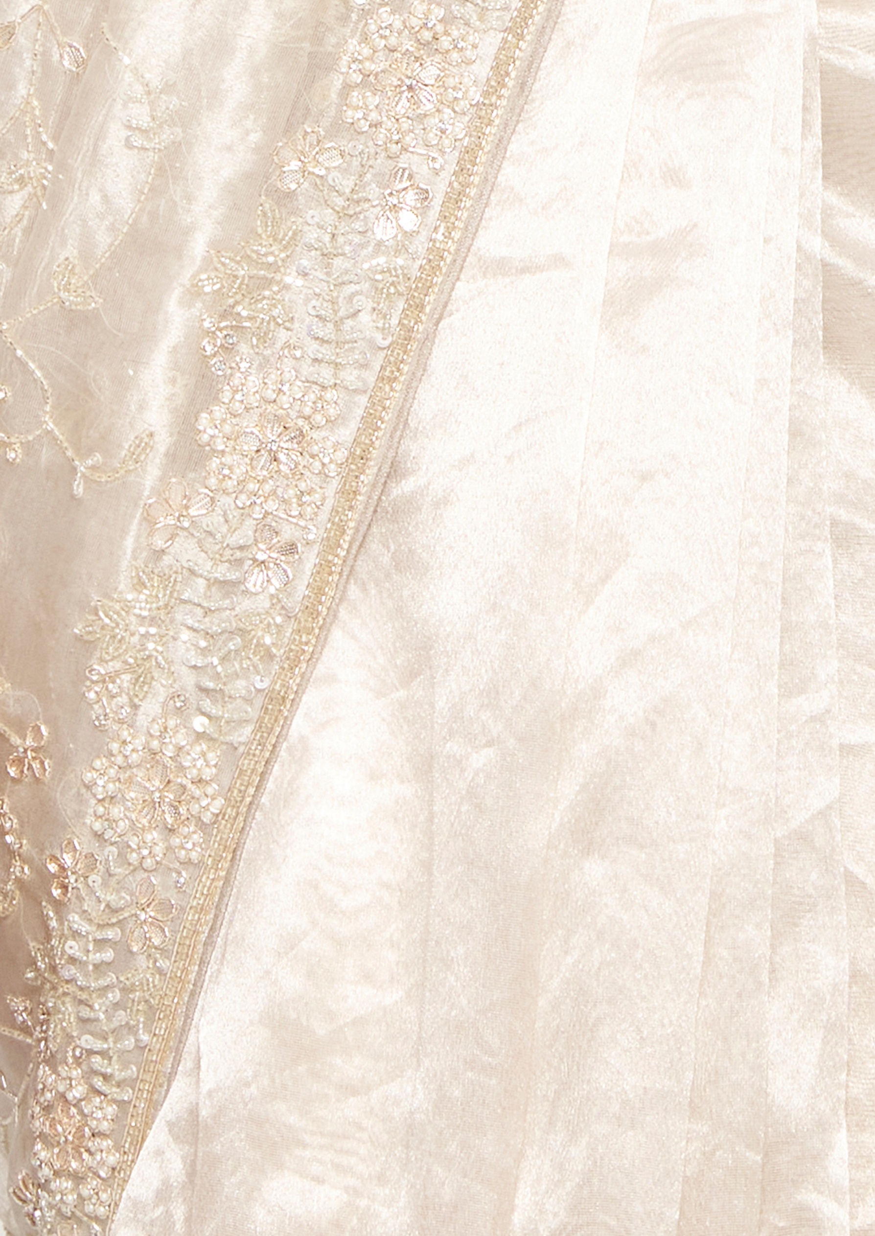 Twamev Women Sublime Beige Elegance Saree