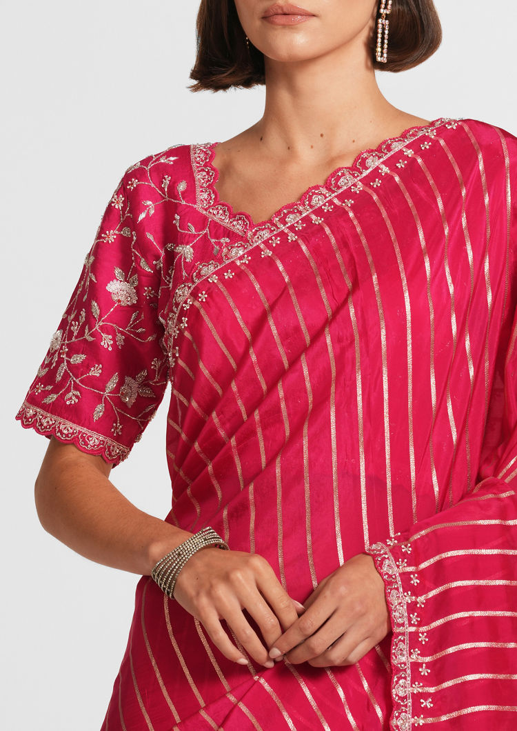 Twamev Women Rani Satin Elegance Saree