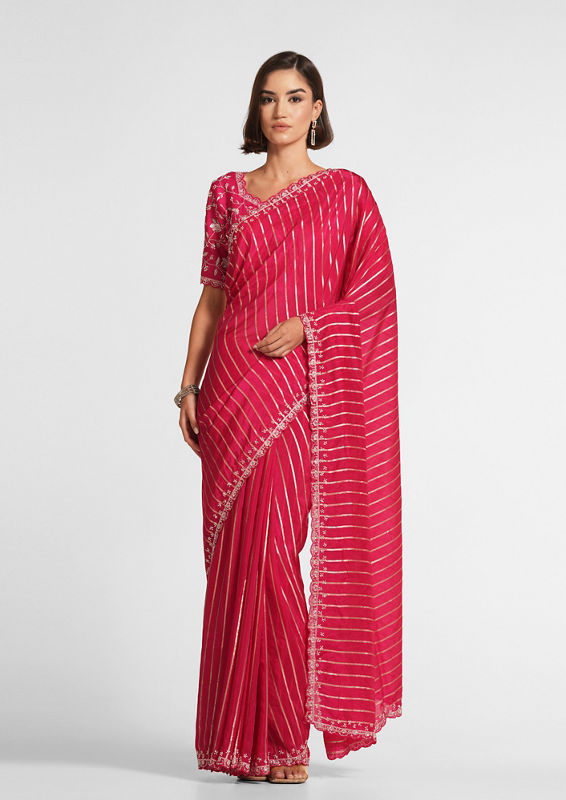 Twamev Women Rani Satin Elegance Saree