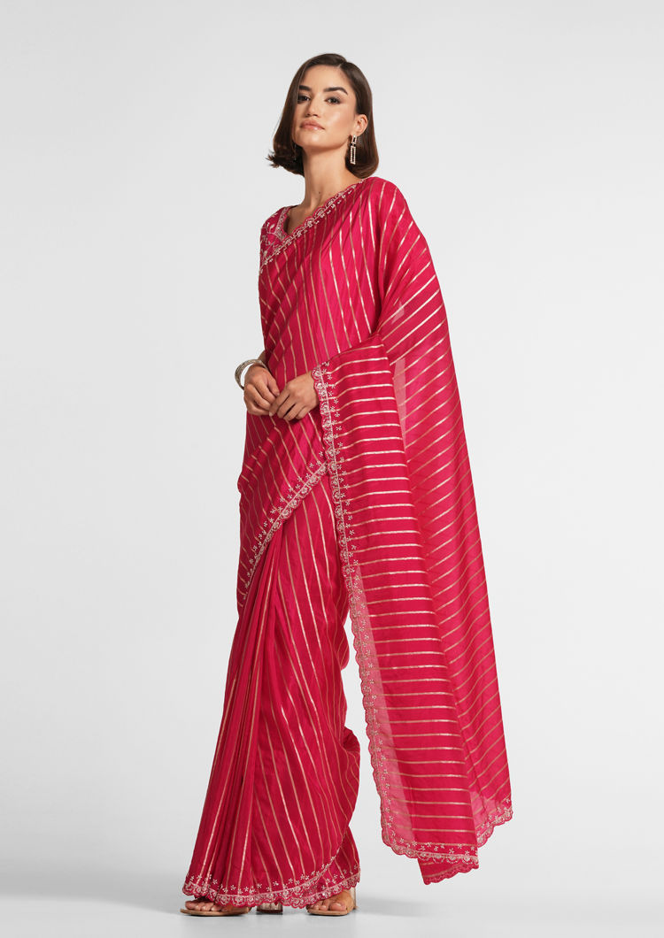 Twamev Women Rani Satin Elegance Saree