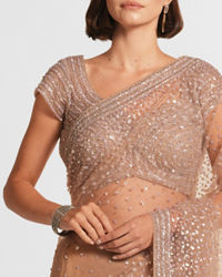Twamev Women Beige Mastery Elegance Saree