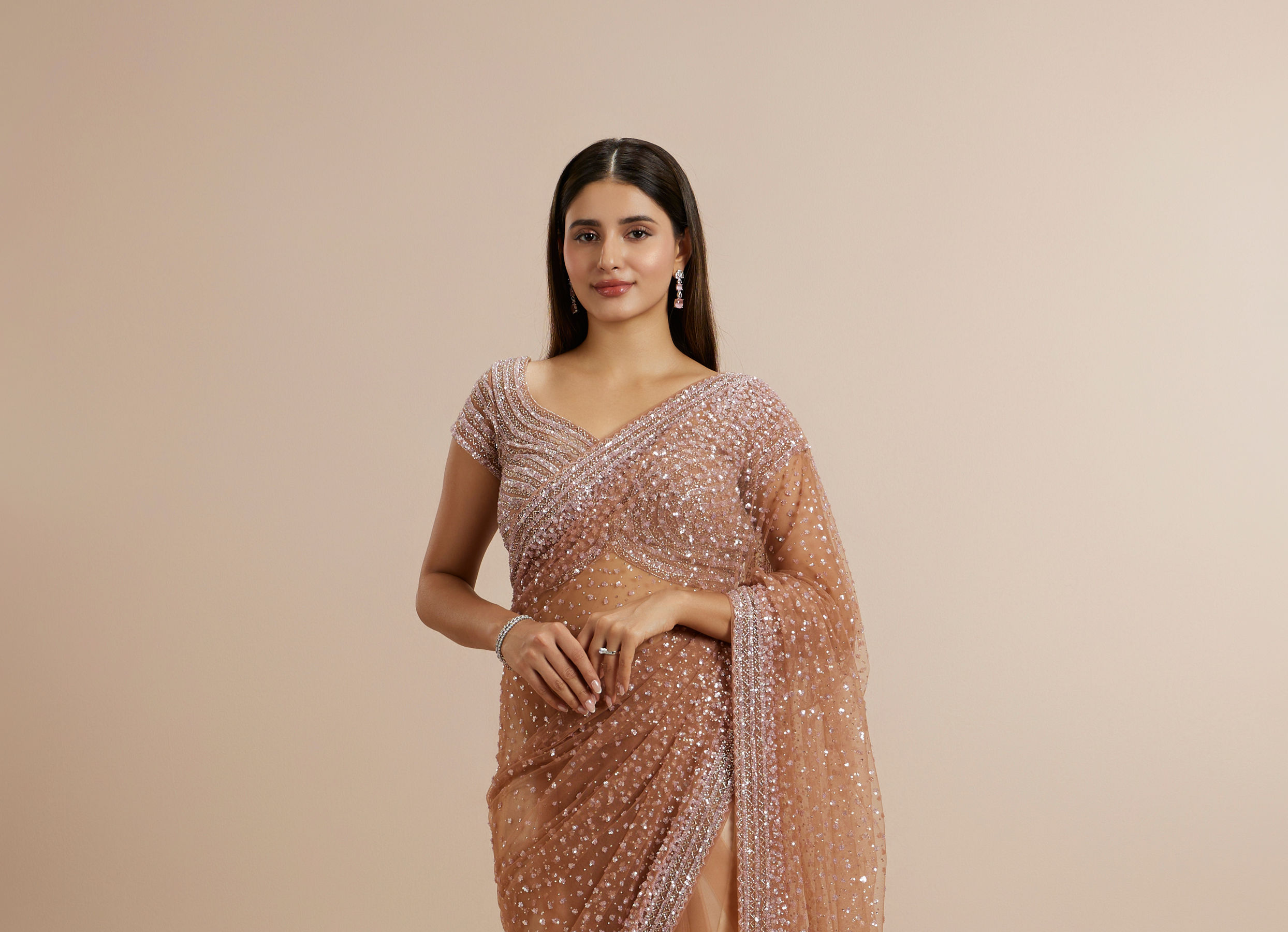 Twamev Women Radiant Purple Array Saree