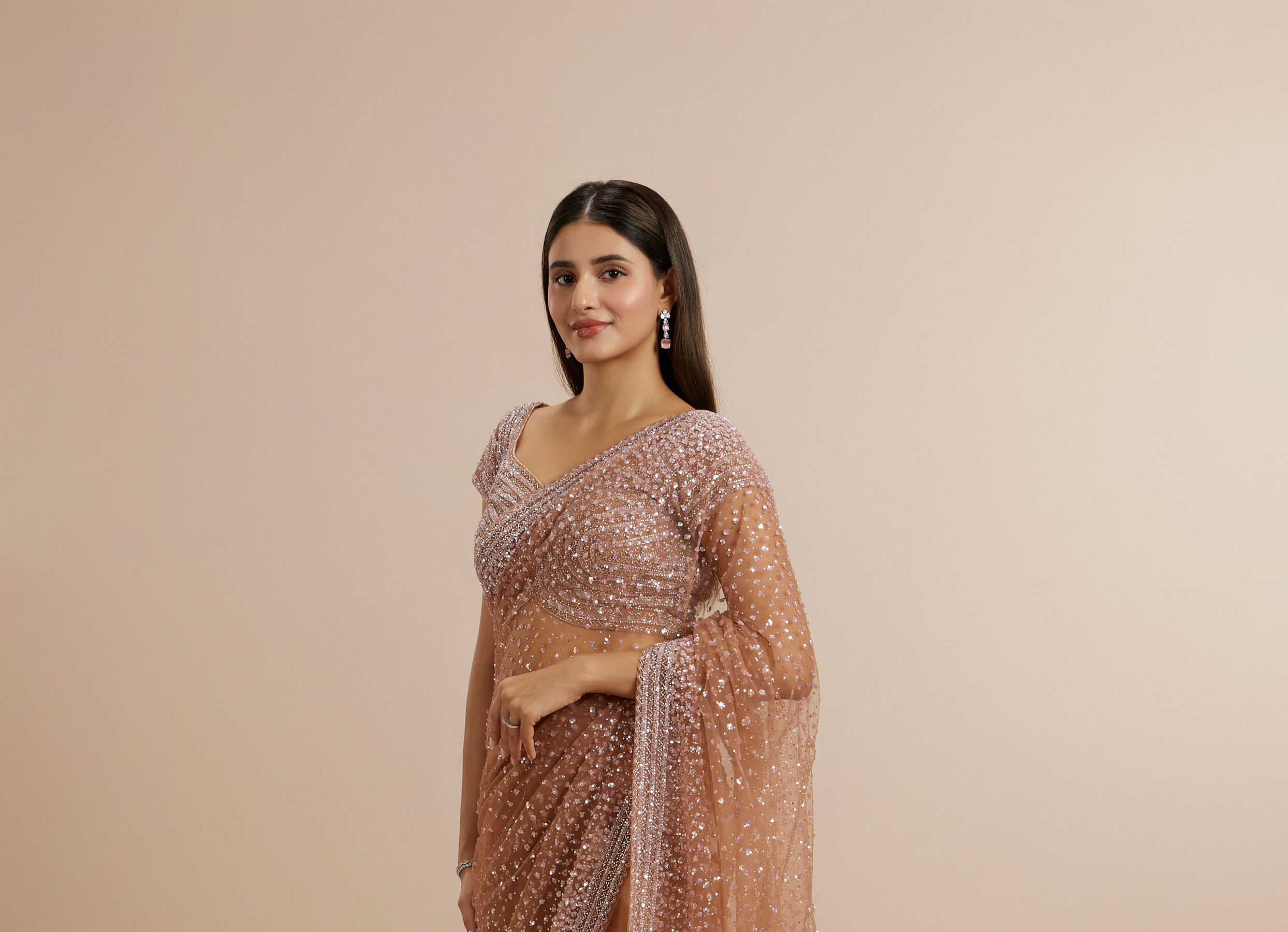 Twamev Women Radiant Purple Array Saree