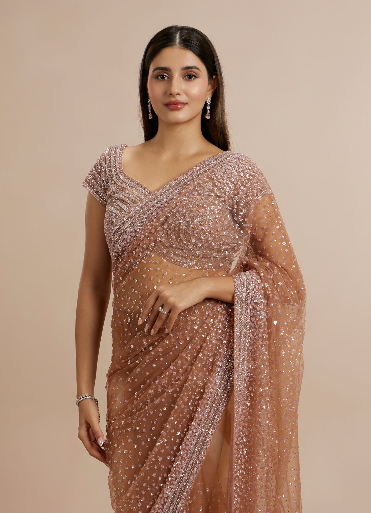 Twamev Women Radiant Purple Array Saree