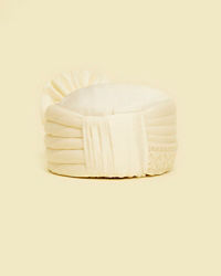 Twamev Men Warm White Satin Safa