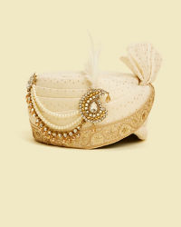 Twamev Men Elegant Cream Chanderi Safa