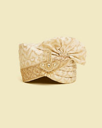 Twamev Men Radiant Beige Chanderi Safa
