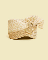 Twamev Men Radiant Beige Chanderi Safa