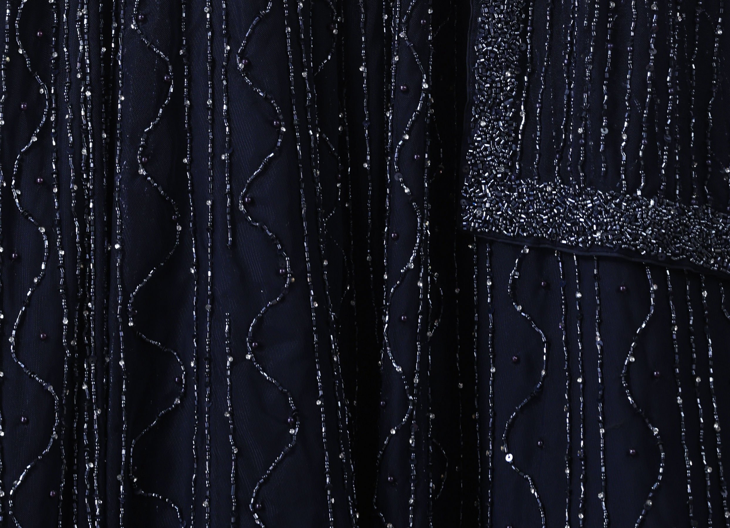 Twamev Women Enchanting Indigo Elegance Net Skirt Top Set