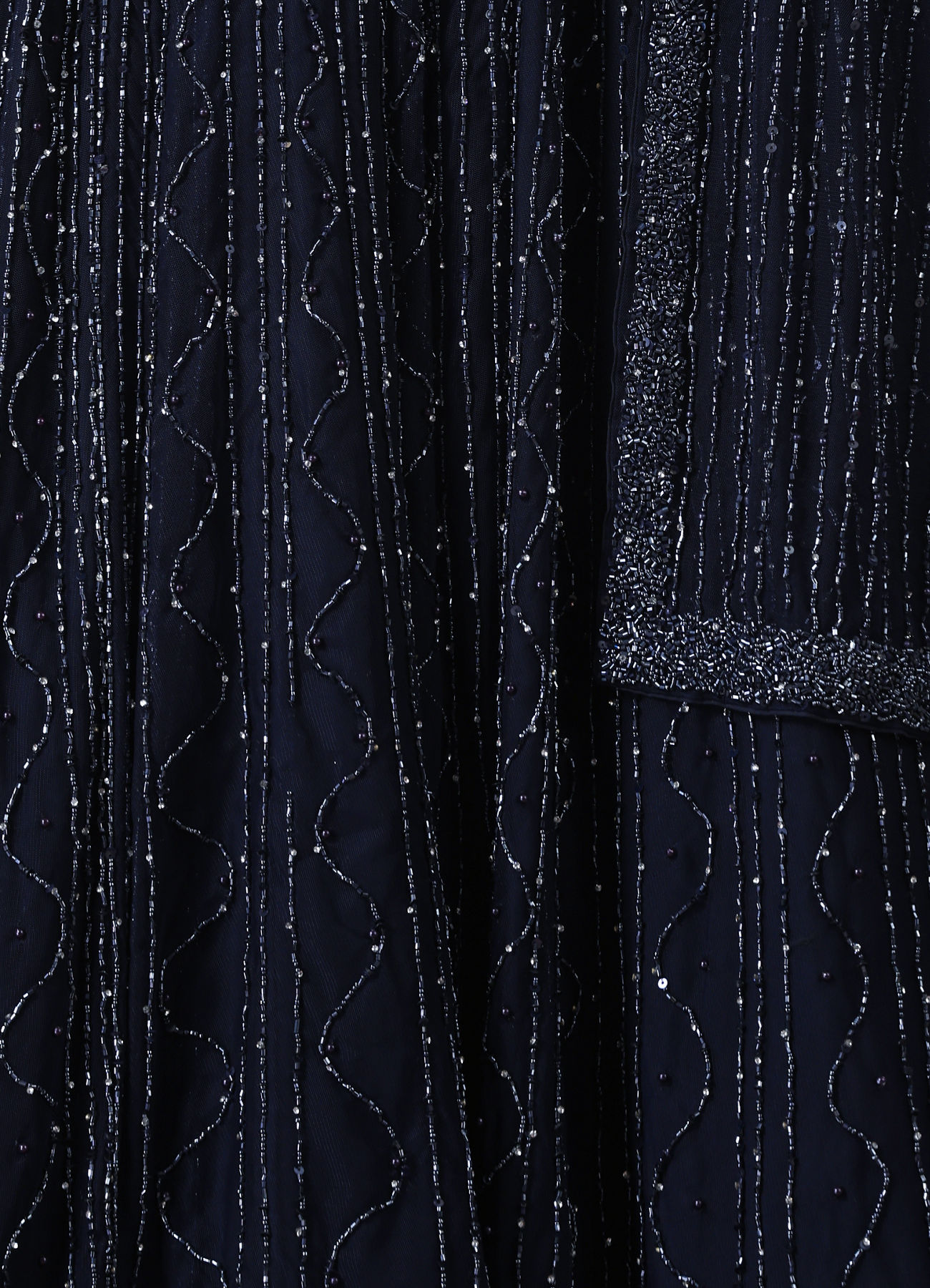 Twamev Women Enchanting Indigo Elegance Net Skirt Top Set