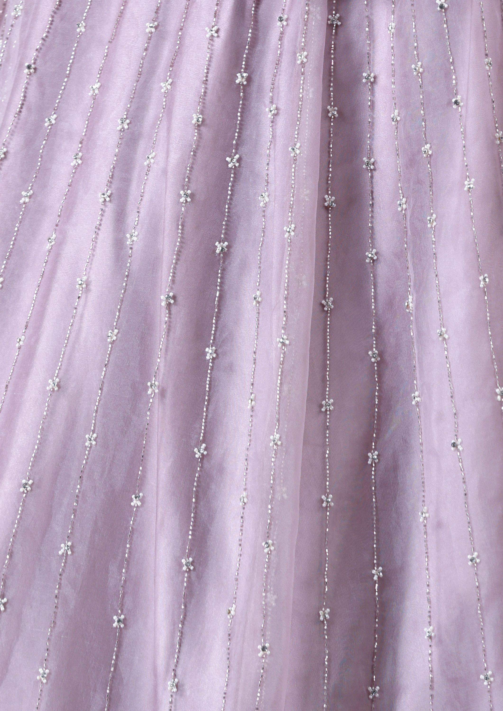 Twamev Women Glitz Light Purple Organza Skirt Top Set
