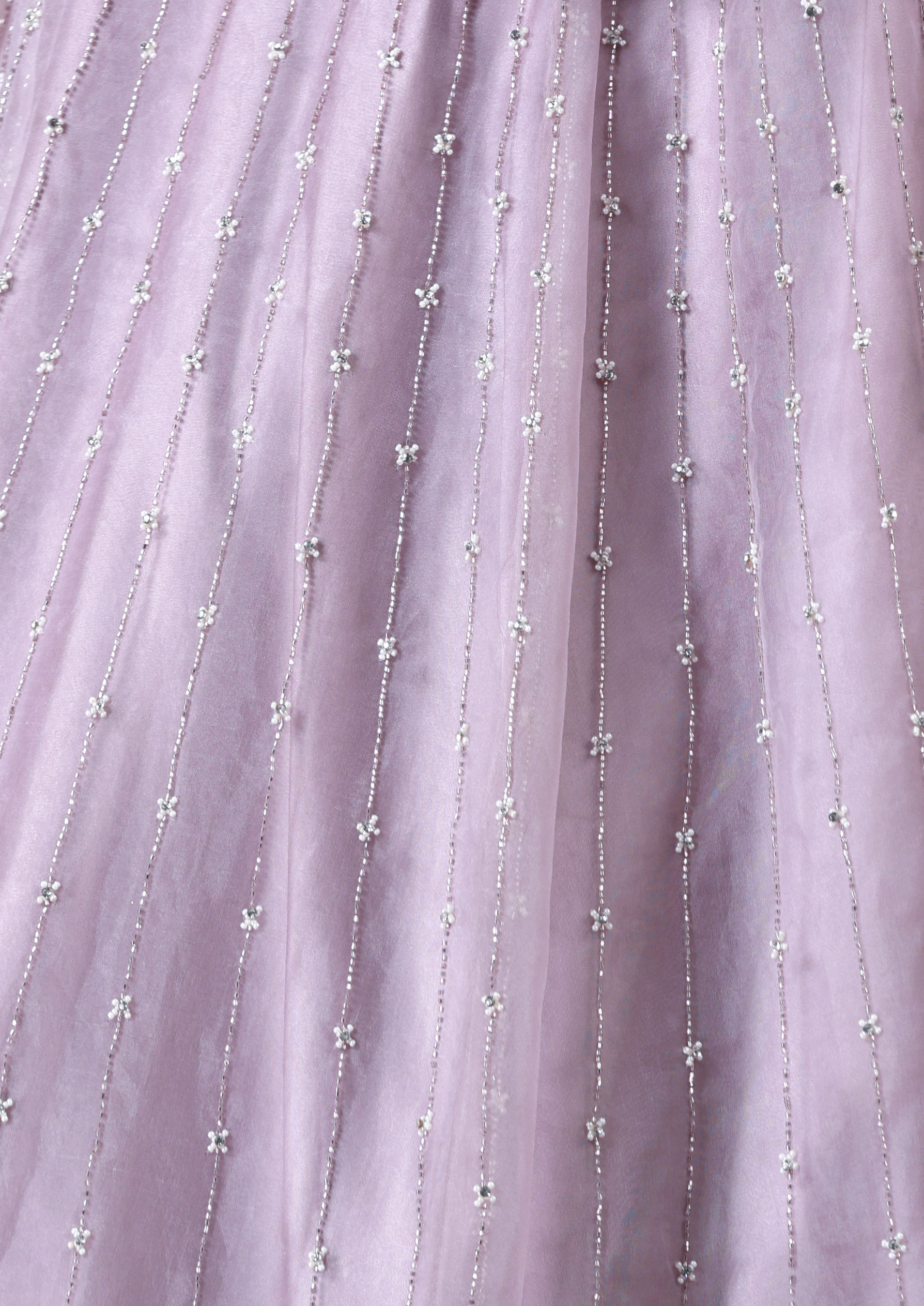 Twamev Women Glitz Light Purple Organza Skirt Top Set