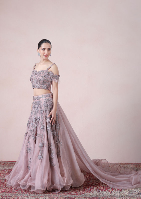 Twamev Women Princess like Radiance Pink Organza Skirt Top Set