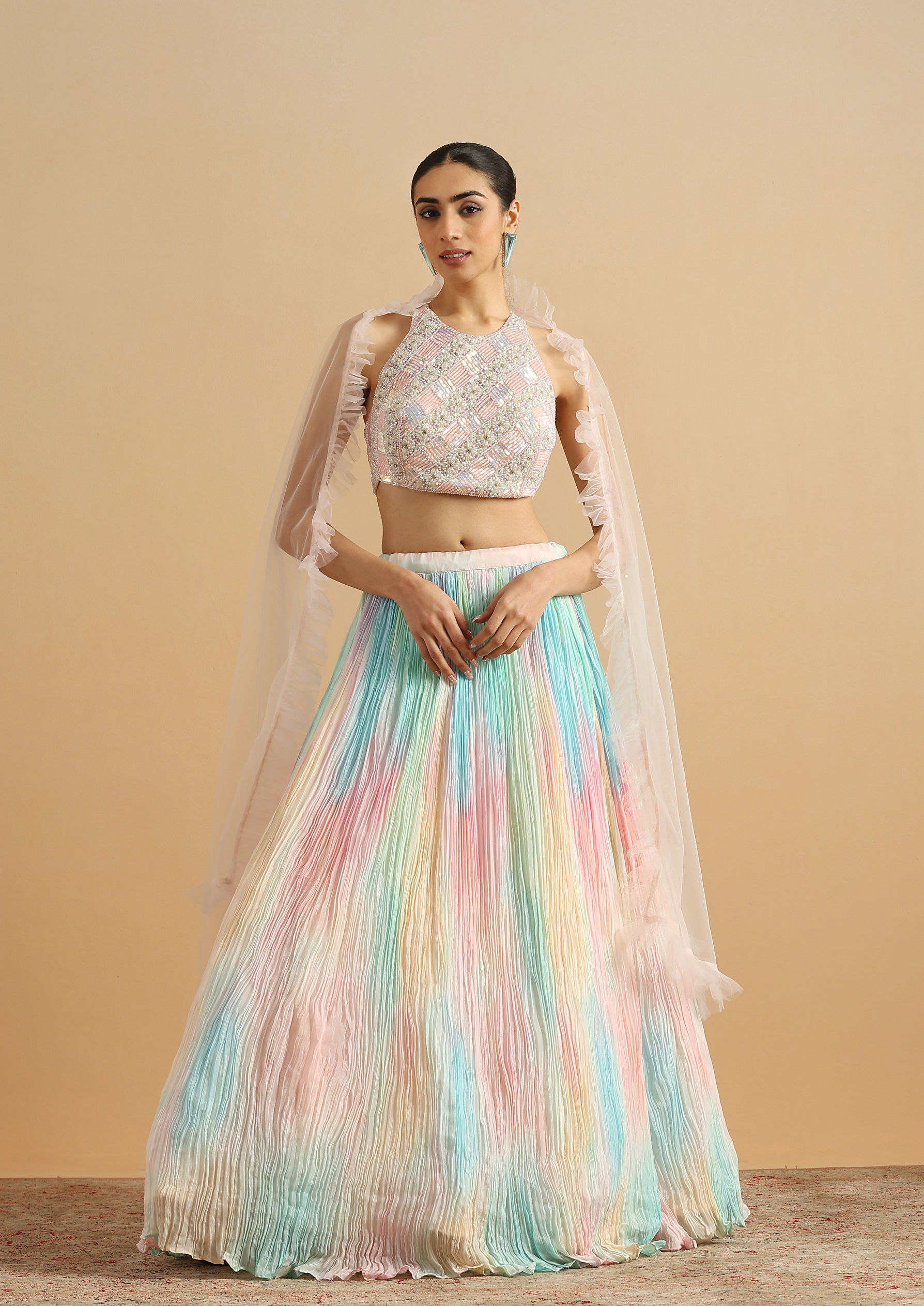 Twamev Women Cotton Candy Dream Skirt Top Set