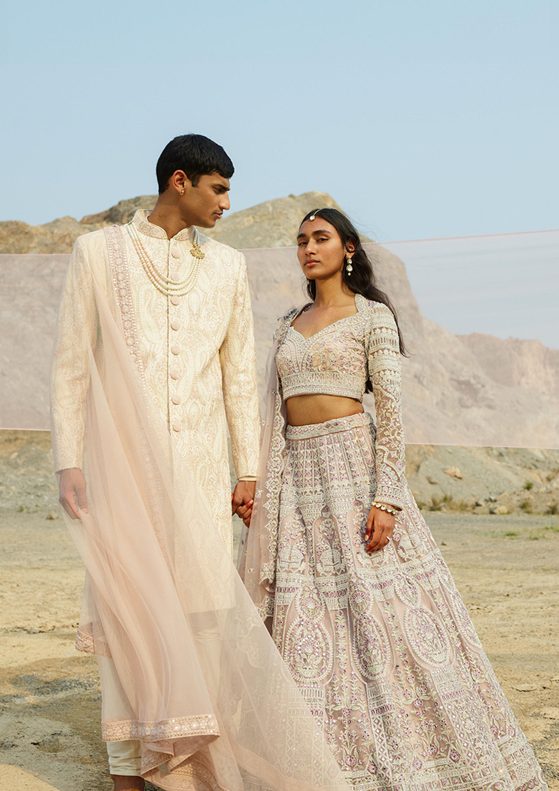 Twamev Women Lilac Skirt Top with Bagh Inspired Mirror Embroidery
