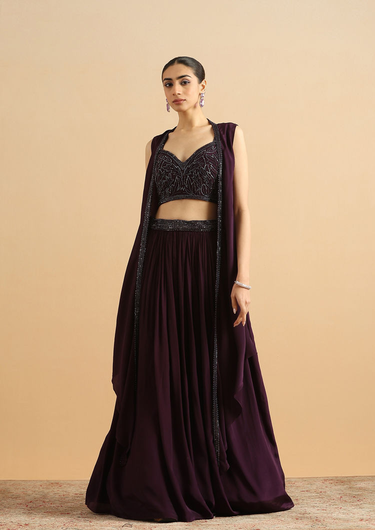 Twamev Women Wine Cocktail Satin Skirt Top Set