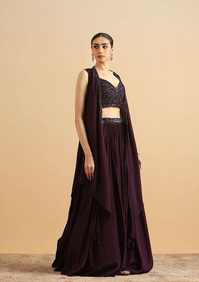 Twamev Women Wine Cocktail Satin Skirt Top Set