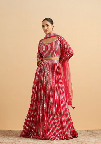 alt message - Twamev Women Royal Radiance Rani Pink Skirt Top image number 0