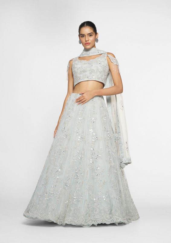Twamev Women Light Blue Elegance Skirt Top
