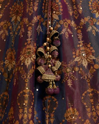 Twamev Women Brown Silk Woven Embroidered Lehenga