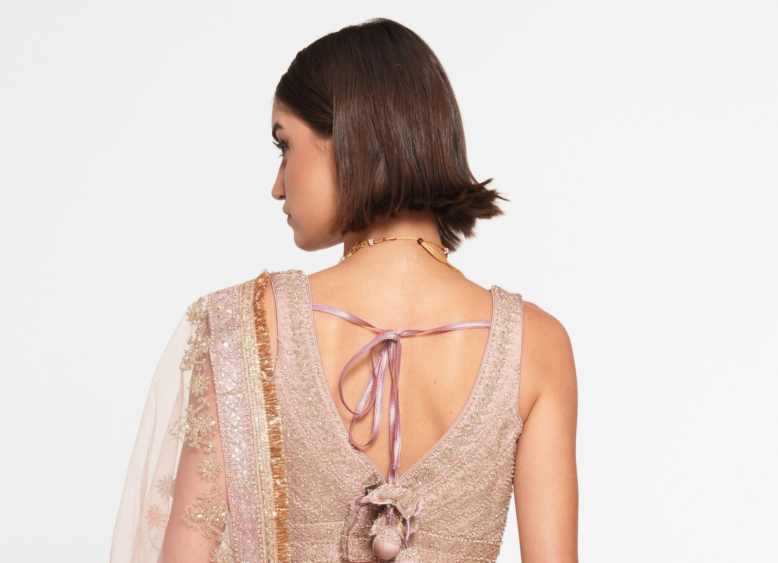 Twamev Women Purple Organza Zardosi Embroidered Lehenga