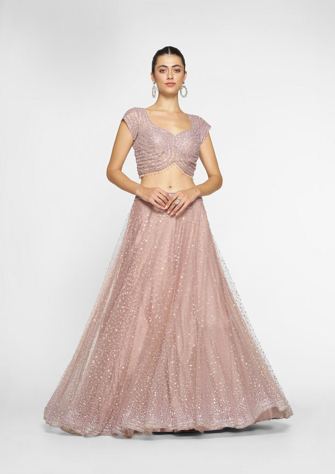 Twamev Women Royal Purple Net Skirt Top