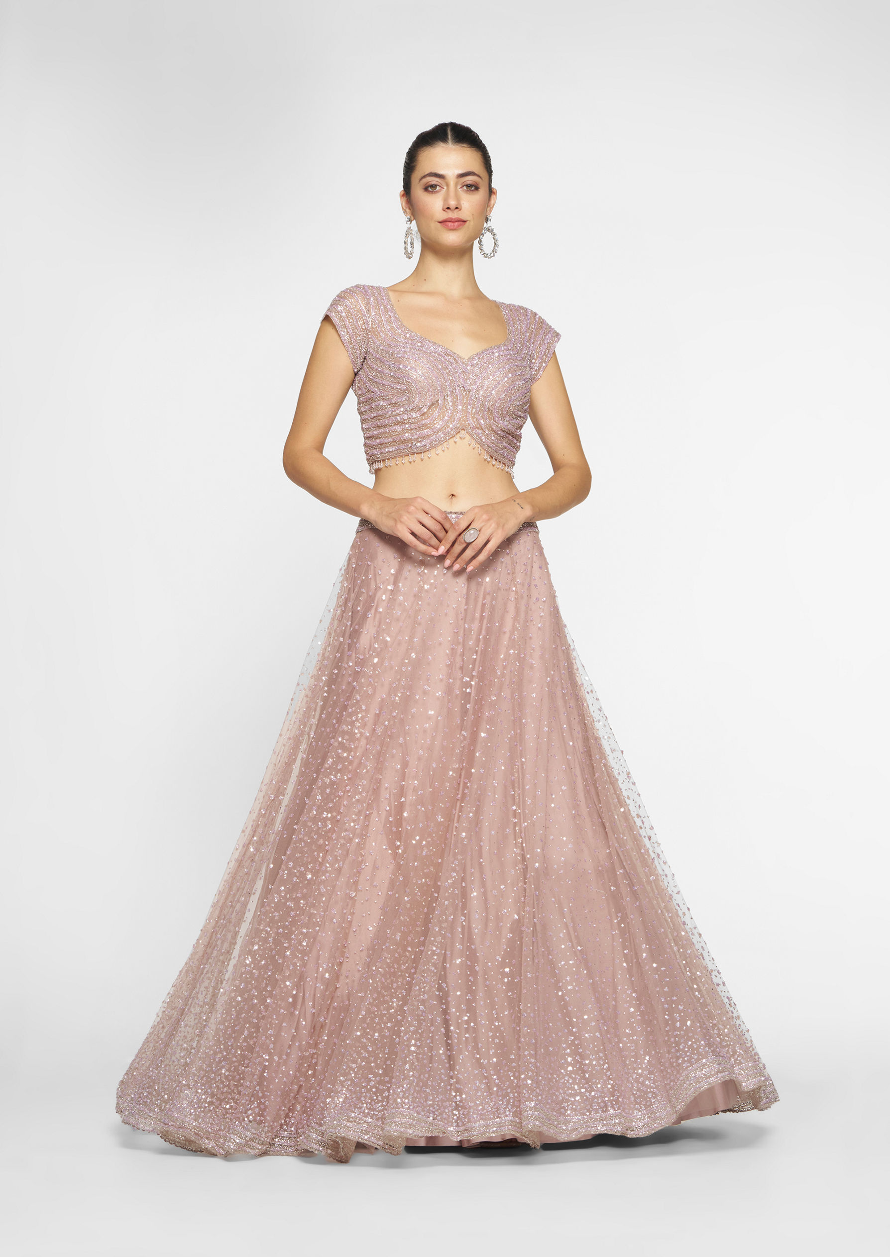 Twamev Women Royal Purple Net Skirt Top
